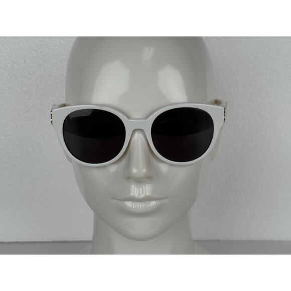 Balenciaga Sunglasses 55mm XL White Frame Gold hardware Black Lenses - Picture 2 of 6